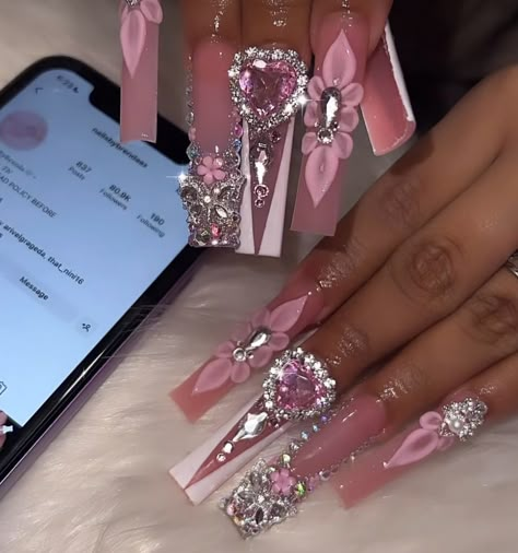 Victoria Sanchez, Fye Nails, Quinceanera Nails, Nail Business, Super Cute Nails, Long Acrylic Nail Designs, Long Nail Designs, Aesthetic Nails, Colored Acrylic Nails