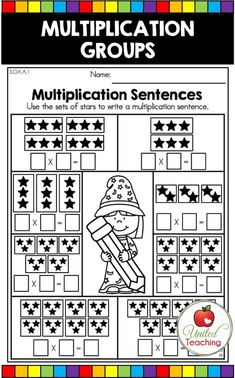 Multiplication mastery comes from understanding multiplication concepts as well as memorising multiplication facts. These fun and engaging no prep multiplication worksheets cover all essential concepts such as repeated addition, arrays, skip counting, groups and sets, factors and products and more. Once students understand the concepts they can work on memorising their multiplication facts with the additional fun multiplication worksheets such as color by multiplication. Understanding Multiplication, Color By Multiplication, Activities Elementary, Repeated Addition, Math Activities Elementary, Prep Worksheets, Math Division, Multiplication Worksheets, Skip Counting