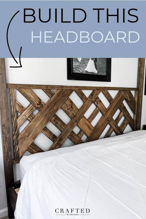 DIY Headboard in 7 Simple Steps - Crafted by the Hunts Diy Headboard Plans, Diy Bed Frame California King, Diy Headboard Adjustable Bed, Diy Wooden King Headboard, King Bed Headboard Diy, California King Headboard Diy, Bedroom Furniture Diy, King Size Headboard Ideas Wood, Diy California King Headboard