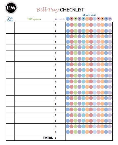 Medication Chart Printable, Bill Pay Checklist, Budget Forms, Bills Checklist, Free Budget Printables, Life Hacks Organization, Budget Mom, Bill Planner, Bill Organization