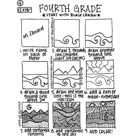 4th grade sub plans Line Landscape Art Lesson, 5th Grade Line Art Lesson, Drawing For Grade 4 Art Lessons, Teaching Line In Art, 4th Grade Line Art Lesson, Grade 4 Art Projects Lesson Plans, 3rd Grade Line Art Lesson, Substitute Art Lesson Plans, Art Teacher Lesson Plans Elementary