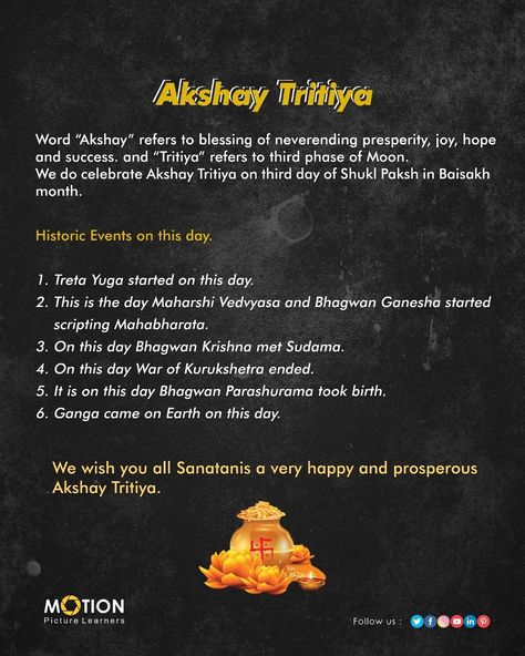 Sanskrit word ‘akshaya’ means one that never diminishes. This day of Akshaya Tritiya bring you good luck, which never diminishes. Subh Akshay Tritiya Akshaya Tritiya Wishes, Indian Rituals, Akshay Tritiya, Akshaya Tritiya, Beautiful Words In English, Concept Vehicles Sci Fi, Krishna Krishna, Home Hall Design, Life Mantras