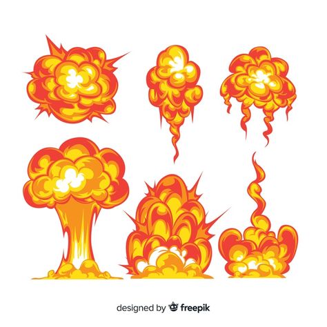 Collection of cartoon explosion effects ... | Premium Vector #Freepik #vector #design #cartoon #fire #explosion How To Draw An Explosion, How To Draw Explosions, Cartoon Explosion, Fire Cartoon, Explosion Drawing, Explosion Art, Cartoon Fire, Fire Explosion, Fire Drawing