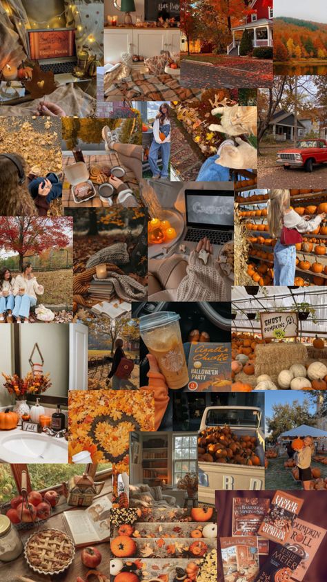 Fall aesthetic collage October Aesthetic Collage, Forest Aesthetic Collage, Collage Wallpaper Fall, Fall Instagram Feed, Fall Aesthetic Collage, November Collage, Fall Collage Wallpaper, Thanksgiving Collage, Fall Collage