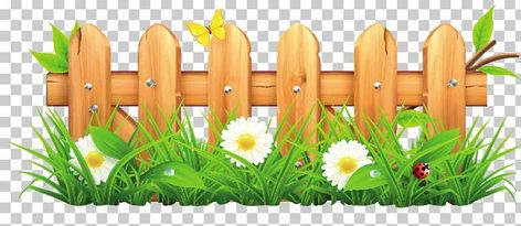 Fence With Flowers, Fence Clipart, Grass Png, Garden Party Cakes, Flower Fence, Clean Flowers, Decoupage Printables, Idee Cricut, Budget Crafts