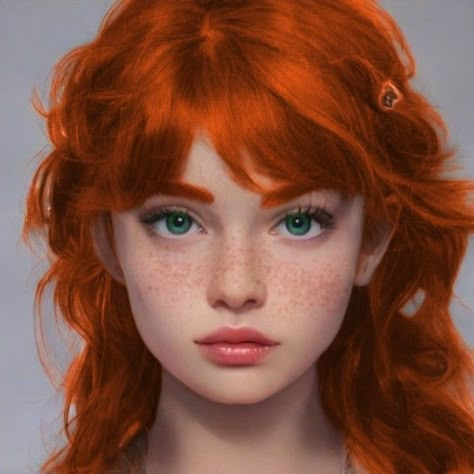 Red Hair Green Eyes, Female Character Inspiration, Girls With Red Hair, Auburn Hair, Redhead Girl, Orange Hair, Digital Art Girl, 인물 사진, Digital Portrait