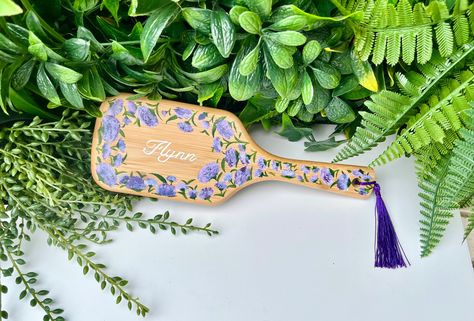 Painted Hairbrush, Book Retreat, Wooden Hair Brush, Painted Gifts, Broken Book, Young Women Activities, Fall Break, Hand Painted Gifts, Elegant Tattoos