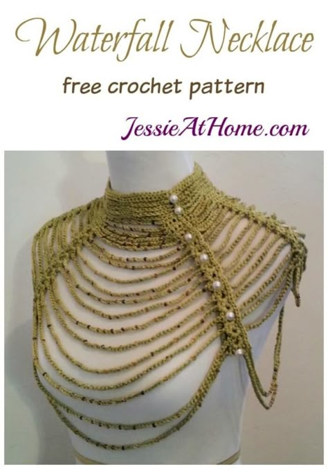 Ren Fair Crochet Patterns, Beaded Crochet Patterns, Crochet Collars Patterns Free, Punk Crochet Patterns Free, Crochet Jewelry Patterns Free, Cool Crochet Patterns, Diy Crochet Jewelry, Fantasy Crochet, Crochet With Beads