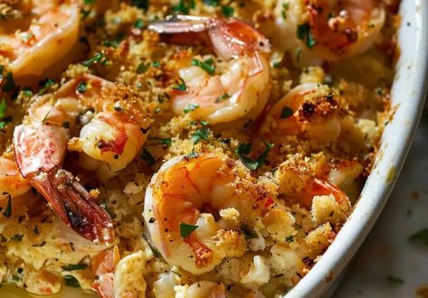 Carolina Crab Casserole, Shrimp Casserole Recipes Main Courses, Crab And Shrimp Recipes, Crab Stuffed Shrimp Casserole, Shrimp And Crab Au Gratin, Shrimp And Crabmeat Casserole, Seafood Breakfast Casserole Crab Meat, Shrimp Casserole Recipes, Crab And Shrimp Recipe