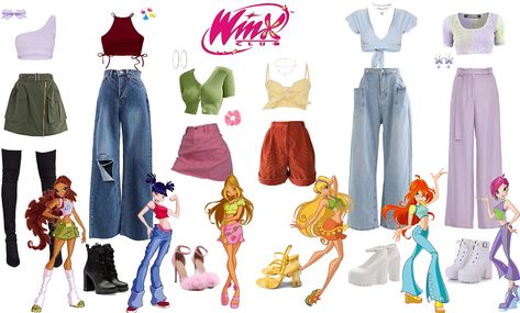 Aisha Winx Club Outfit Halloween, Techna Winx Club Outfits, Winx Aisha Outfits, Winks Club Costume, Winx Aesthetic Outfit, Aisha Winx Club Outfit, Winx Club Stella Outfit, Winx Club Musa Outfits, Aisha Winx Club Costume