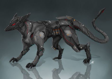 Steel Defender Dnd, Mech Animals, Alien Invasion Art, Steel Defender, Cybernetic Armor, Mechanical Animals, Robot Animal, Alien Artwork, Battle Droid