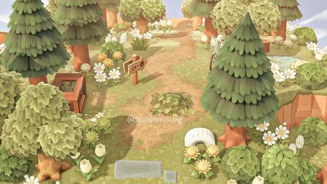 Acnh Hiking Trail Design, Acnh Hiking Trail, Acnh Landscaping, Cottagecore Animal Crossing, Acnh Cottagecore, Cozy Gaming, Trail Design, Acnh Ideas, Acnh Inspo