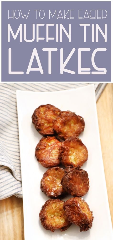 Baked Latkes, Potato Latkes, Cupcake Recipes Chocolate, Easy Oven, Jewish Recipes, Muffin Tins, Potato Dishes, Muffin Tin, Side Recipes