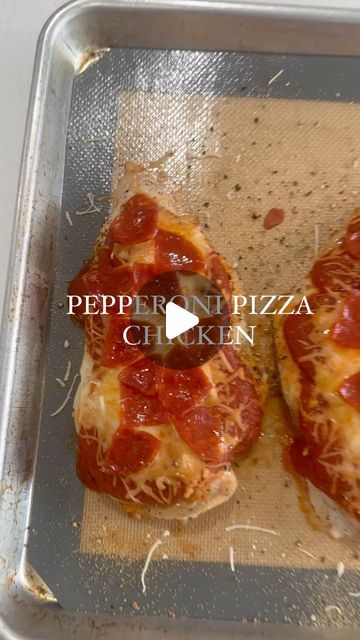 Janae Cox on Instagram: "Pizza Chicken

1 pound chicken breast
1/2 cup pizza sauce
1 1/2 tbsp pizza seasoning (optional) 
4 oz mozzarella cheese ( for dairy-free use @violifeus ) 
2 oz pepperoni (all natural)
2 cups broccoli

Instructions: 
1. Preheat oven to 375 degrees F  2. Place chicken on a baking sheet and top with pizza sauce and pizza seasoning  3. Bake for 8-10 minutes  4. Remove from the oven and top chicken with mozzarella cheese and additional seasoning, if desired  5. Bake for an additional 6 minutes  6. Remove from the oven and add pepperoni, if using  7. Return to the oven until chicken is done cooking  8. Serve with steam broccoli  
Enjoy!!!!" Baked Chicken Pizza, Chicken Pepperoni Bake, Pizza Chicken Bake, One Pan Pizza Chicken Bake, Keto Chicken Pizza Bake, Keto Chicken Crust Pizza Canned Chicken, Low Carb Pepperoni Pizza Chicken Bake, Pepperoni Chicken, Mozzarella Chicken