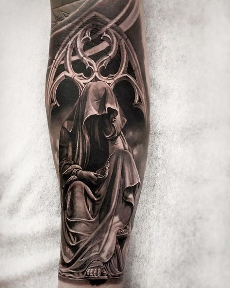 Gothic Arm Tattoo, Tattoos For Guys Forearm, Forearm Tattoo Men Sleeve, Good And Evil Tattoos, Tattoo Men Sleeve, Baroque Tattoo, Christus Tattoo, Biomech Tattoo, Angle Tattoo