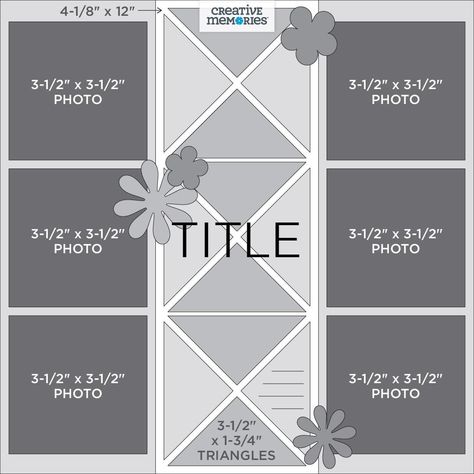 ***Remember that you can get four triangles from a 3.5" square of paper! Multi Photo Scrapbook Layouts, Scrapbook Sketches 12x12, Scrapbook Planning, Fall Scrapbook Layouts, Scrapbook Design Layout, Beautiful Scrapbook Layouts, Scrapbook Design, Scrapbook Pictures, Mexico Trip