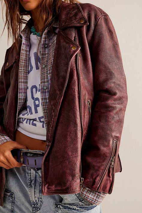 We The Free Jealousy Leather Moto Jacket | Free People Leather Moto, Leather Moto Jacket, Boho Clothing, Small Bust, Moto Jacket, Boho Outfits, Zip Pockets, Free People, Sleeve Length