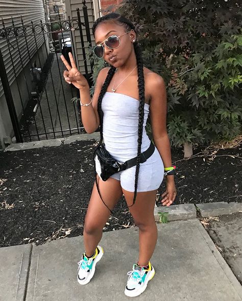 Two Braids Hairstyle Black Women, Nike Shorts Outfit, Shorts Outfit Ideas, Black Hair Wigs, Two Braid Hairstyles, Kids Wigs, Feed In Braids Hairstyles, Girls Hairstyles Braids, Shorts Outfit