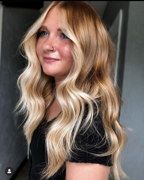 Red To Blonde Hair Before And After, Blonde Hair With Strawberry Highlights, Strawberry Blonde With Blonde Highlights, Dimensional Strawberry Blonde, Copper And Blonde Balayage, Blonde Hair With Copper Lowlights, Copper Blonde Balayage, Copper Blonde Hair, Red Blonde Hair