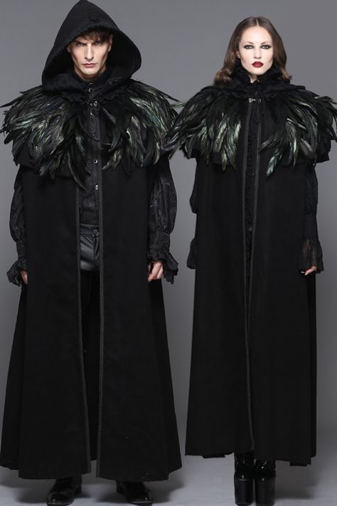 Long Hooded Cloak, Long Cloak, Raven Feather, Gothic Party, Feather Coat, Wings Feathers, Black Cloak, Jacket Cape, Game Of Throne