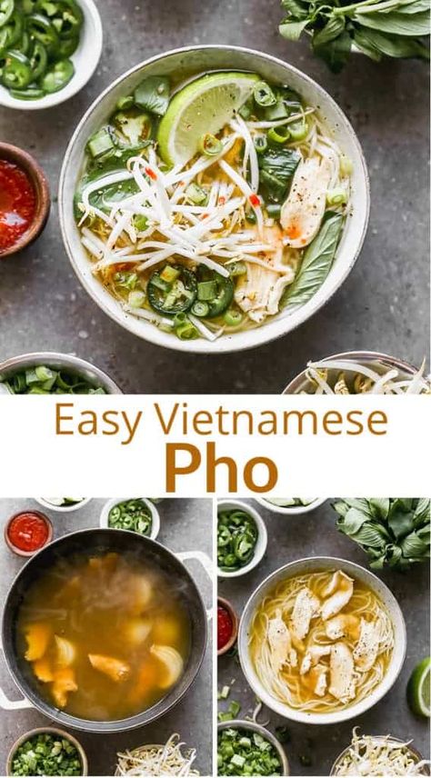 Beef Pho Recipe Easy, Healthy Asian Soup, Pho Recipe Chicken, Pho Broth Recipe, Easy Beef Pho, Pho Soup Recipe Easy, Pho Recipe Easy, Beef Pho Soup Recipe, Healthy Pho