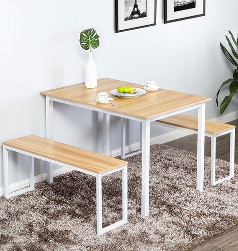 Small Nyc Kitchen, Color For Kitchen Cabinets, Contemporary Dining Room Sets, Nyc Kitchen, Table And Bench Set, White Dining Table, Table For Small Space, Expandable Dining Table, Dinette Sets