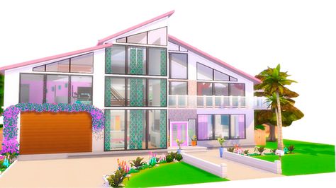 Barbie Dream House Sims, Barbie Dreamhouse Adventures House, Dream House Layout, House Barbie, Sims Builds, Barbie Dreamhouse, Barbie Sisters, Diy Barbie Furniture, Casas The Sims 4