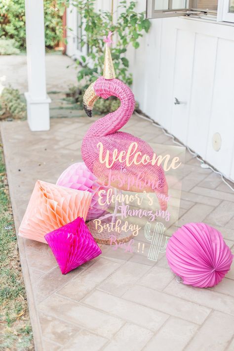 Flamingo decor and honeycombs from a Cactus and Flamingo Themed Summer Party at Kara's Party Ideas. Flamingle Party, Flamingo Pool Parties, Pink Flamingo Party, Flamingo Themed Party, Aloha Party, Flamingo Birthday Party, Flamingo Theme, Fiesta Tropical, Pineapple Parties