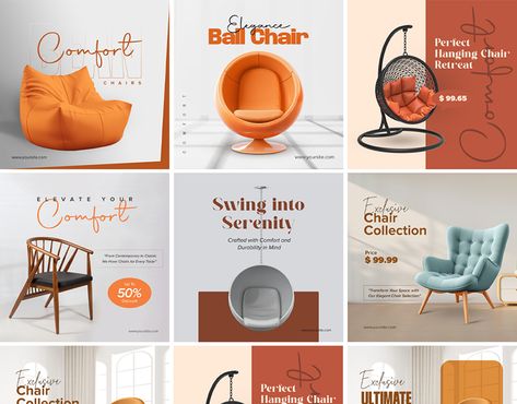 Travel Advertising Design, Sofa Wooden, Bean Chair, Furniture Graphic, Travel Advertising, Media Poster, Creative Interior Design, Travel Poster Design, Social Media Advertising Design