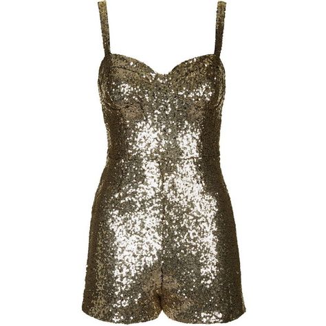 TOPSHOP **Life Of The Party - Gold Sequin Playsuit by WYLDR (240 RON) ❤ liked on Polyvore featuring gold and topshop Glamorous Dresses Luxury, Sparkly Romper, Sequin Playsuit, Superstar Outfit, Gold Romper, Dresses Luxury, Vinyl Clothing, Gossip Girl Fashion, Sequin Rompers