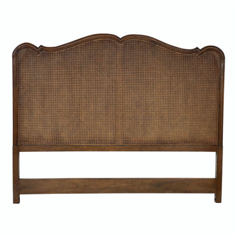 Designer Furniture - Headboard Queen French Stain Creme Fabric Traditional Asian Oak – BSEID Natural Elements Decor, Cane Headboard, Caned Headboard, European Home, Plumbing Installation, House Front Door, Queen Headboard, King Headboard, Art Of Living