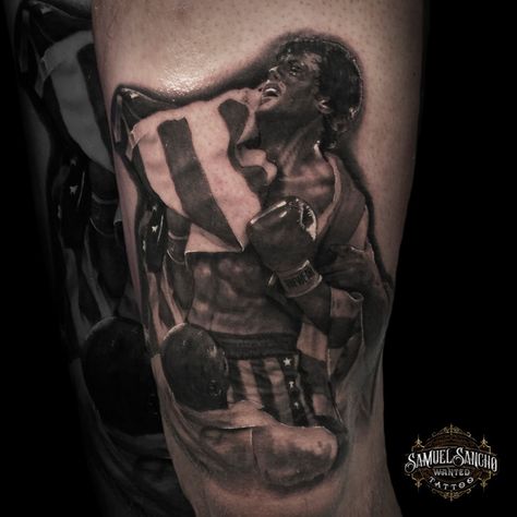 Rocky Balboa Tattoo by Samuel Sancho Rocky Balboa Tattoo, Rocky Tattoo, Tattoo Ideas Male, Tattoo Ideas Males, Tattoo Quotes For Women, Arabic Tattoo Quotes, Greek Tattoos, Cowgirl Art, Arabic Tattoo