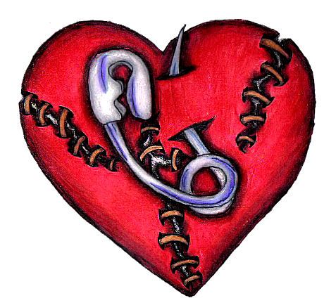 Fix a broken heart Drawing About Heart Break, Heart Brake Drawing, Cracked Heart Sketch, Broken Hearted Sketch Ideas, Black Broken Hearts Background, Knuckle Tattoo, Heart Tattoo Design, Voodoo Doll Tattoo, Brass Knuckle