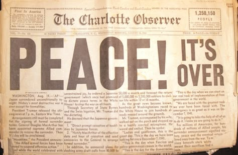 World War Ii Newspaper showing the headlines proclaiming the end of World War II ... Newspaper Headlines, Peggy Carter, Band Of Brothers, Extra Curricular Activities, Steve Rogers, End Of The World, Wizarding World, Essay Writing, Newspaper