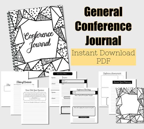 October 2023 General Conference Packets, General Conference Journal, General Conference Printable, General Conference Notes, General Conference Packets, Lds Young Women Activities, General Conference Activities, Heaven Is Real, Goals Sheet