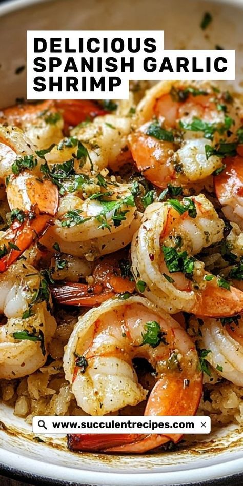 Juicy shrimp cooked in a fragrant garlic sauce with a hint of Spanish spices—this dish is packed with flavor and comes together in no time! Shrimp Gambas Recipe, Gambas Recipe, Shrimp Gambas, Spanish Garlic Shrimp, Spanish Shrimp, Shrimp In Garlic Sauce, Olive Oil Sauce, Prawn Dishes, Spicy Shrimp Tacos