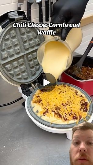 1M views · 34K reactions | Chili Cheesd Cornbread waffle?! 🧇🌶️#waffle #honey #butter #chili #cornbread #cheese #notsure

Video - chefclub USA- TikTok | Now Just Relax Cornbread Cheese, Waffle Bowl Recipe, Cornbread Waffle, Chili Cornbread, Cornbread Waffles, Waffle Iron Recipes, Waffle Bowl, Chili And Cornbread, Iron Recipes