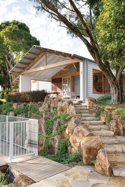 Painted Earth, Steel Water Tanks, Log Siding, Rectangular Pool, Australian Architecture, Beautiful Backyards, Country Farmhouse, Sustainable Home, Australian Homes