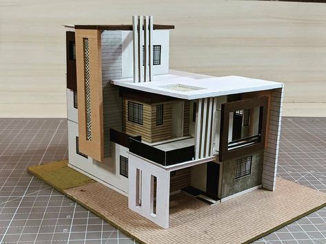 architecture (معماری) & design on Instagram: “MODERN  RESIDENTIAL BUILDING model -  Prepared from @sam_e_studio by @samie_mulla  #tag_your_friends  Follow @Sketch_architect for more…” Villa Drawing Architecture, Bunglow Layout Plan, Sketch Model Architecture, Building Maquette, Building Model Architecture, House Model Architecture, Concept Model Architecture, Modern House Model, Model Making Architecture