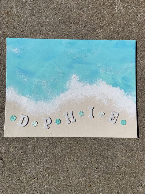 Beach Sorority Theme, Beach Sorority Canvas, Blue Sorority Canvas, Axo Canvas, Sorority Canvas Ideas, Kappa Delta Painted Canvas, Aphi Canvas Painting, Abstract Sorority Canvas, Kappa Alpha Theta Canvas