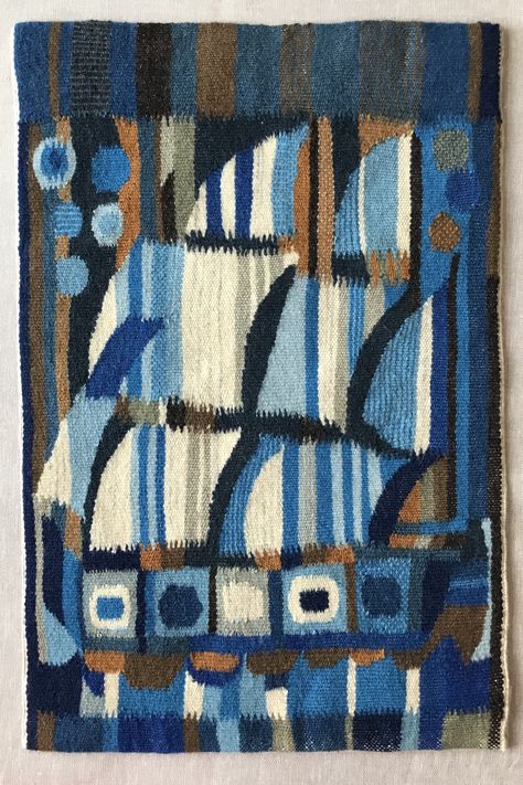 IMG_4867 Weave Art, Rya Rugs, Scandinavian Tapestry, Fabric Weave, Scandinavian Textiles, Tapestry Loom, Small Tapestry, Rya Rug, Rigid Heddle Weaving