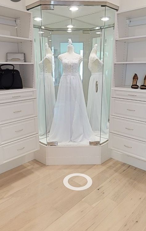 Walk In Closet Wedding Dress Display, Display Wedding Dress At Home, Wedding Dress Closet Display, Wedding Dress In Closet, Wedding Dress Display At Home, Wedding Dress Display In Closet, Framed Wedding Dress Display, Wedding Dress Display Ideas, Dress Display Ideas