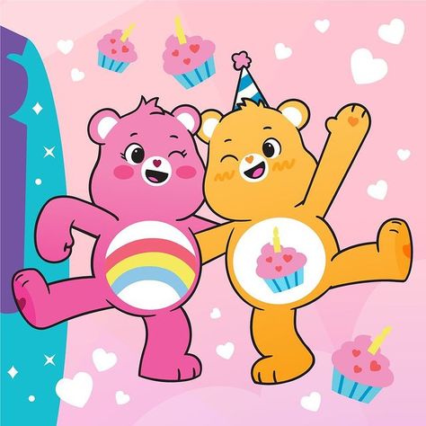 Care Bears™ on Instagram: “Birthday Bear will always find a reason to treat each day like a big celebration! 🥳 After all, every day is someone’s birthday, so every…” Care Bears Hugging, Care Bear Love A Lot, Care Bears Big Wish Movie, Wonder Heart Care Bear, Care Bears Harmony Bear, Care Bears Birthday Party, Aquarius And Scorpio, Care Bear Birthday, Care Bears Cousins