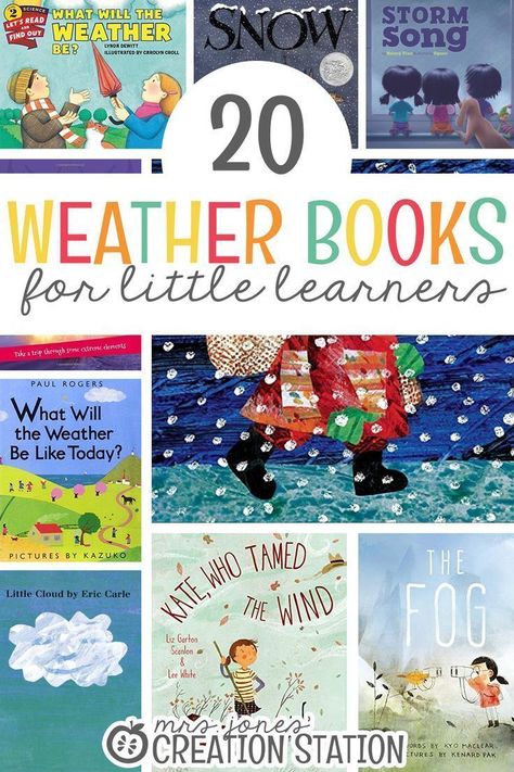 Teaching a weather unit is such a fun unit study to go through with your students either in the classroom or homeschool. They will learn all about clouds, the sun, rain, snow, storms and so much more. Finding weather books to read to them is a great addition to the weather unit. Here are 20 weather books for your students to help you get started with your weather unit. #weather #books #kids #classroom #homeschool Weather Unit Kindergarten, Weather Kindergarten, Weather Unit Study, Weather Activities Preschool, Weather Activities For Kids, Weather Books, Preschool Weather, Snow Storms, Weather Theme