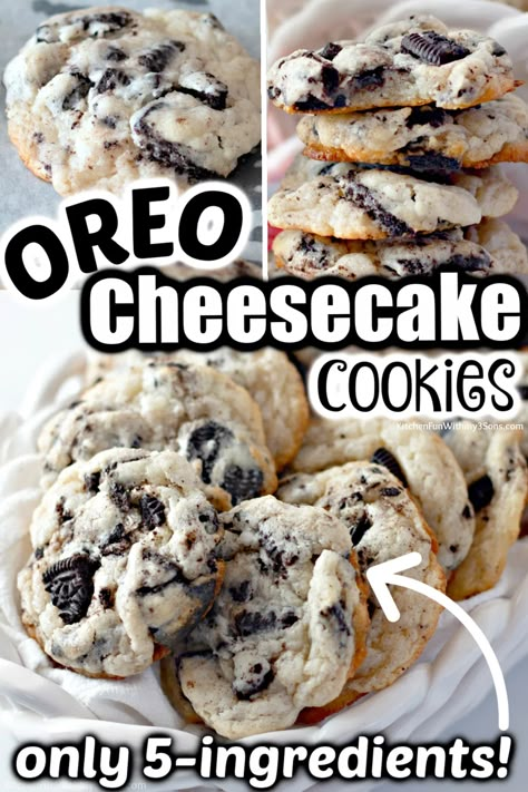 Easy Delicious Cookies, Biscotti Cheesecake, Oreo Cheesecake Cookies, Oreo Cookie Recipes, Oreo Desserts, Oreo Dessert Recipes, Cheesecake Oreo, Oreo Recipes, Cheesecake Cookies