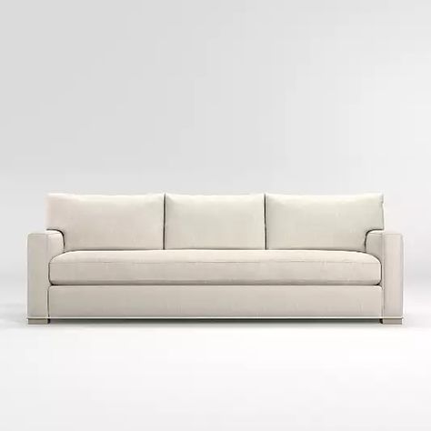 Axis Sofa & Furniture Collection | Crate and Barrel Bench Sofa, Apartment Sofa, Sofa Review, Sofa Bench, Stylish Living Room, Family Rooms, Living Room Furniture Sofas, Comfortable Sofa, Bench Cushion