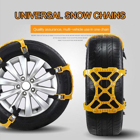 Outillage > Accessoires pour voiture > Protection hiver > Chaîne à neige et chaussette FUIENKO, Chaîne de neige pour pneus de voiture, épaisse, antidérapante, universelle, entretien Description: Vous achetez une chaîne à neige jaune avec des tailles universelles pour s'adapter à presque les voitures Description du produit 1. Chaînes de pneus de neige de voiture pour la neige, la boue ou le sable 2. Les chaînes de pneu peuvent être facilement installées dans la plupart des roues en alliage ou en Accessoires 4x4, Winter Safety, Car Snow, Snow Chains, Winter Car, Suv Trucks, Car Suv, Snow Removal, Snow Blower