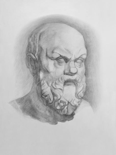 Socrates Drawing, Socrates Statue, Socrates Art, Portraits Drawing, Greek Sculpture, Socrates, A Pencil, Pencil Drawing, Portrait Drawing