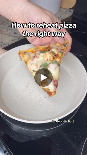 How To Reheat Pizza On Stove, Reheat Pizza In Oven, Pizza In Oven, How To Reheat Pizza, Stephanie Gigliotti, Pizza Without Oven, Reheat Pizza, Leftover Pizza, Cooking Hacks