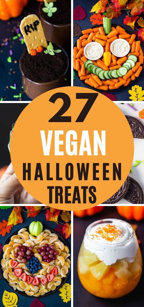 These healthy vegan Halloween recipes are absolutely spooktacular! Whether you're vegan or not, you'll die over these devilishly delicious treats for the whole family. #halloweenrecipes #veganhalloween #healthyhalloween Vegetarian Halloween Party Food Ideas, Vegetarian Halloween Snacks, Gf Vegan Halloween Treats, Vegetarian Recipes Halloween, Halloween Food For Party Vegetarian, Vegan Halloween Meals, Halloween Recipes Vegetarian, Vegan Halloween Snacks For Party, Halloween Vegan Appetizers